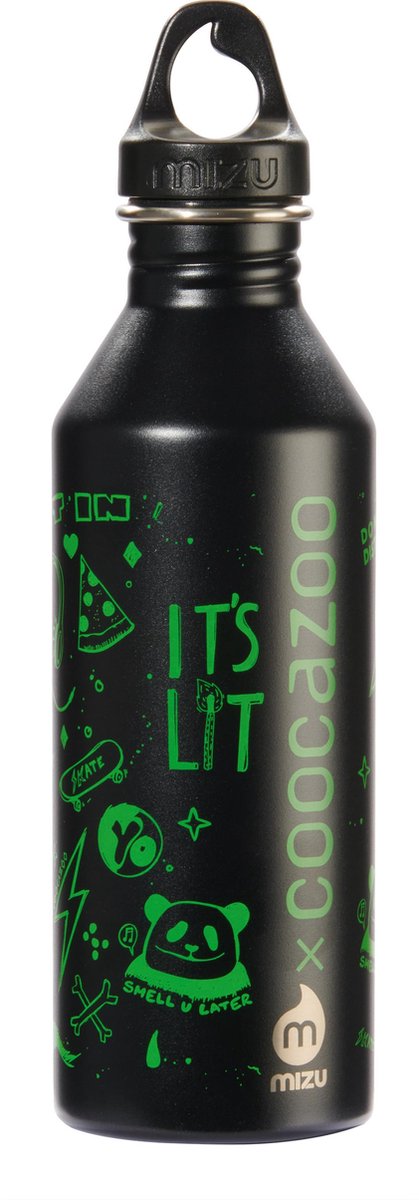 Coocazoo drinkfles SodaLoda junior 750 ml RVS zwart/groen