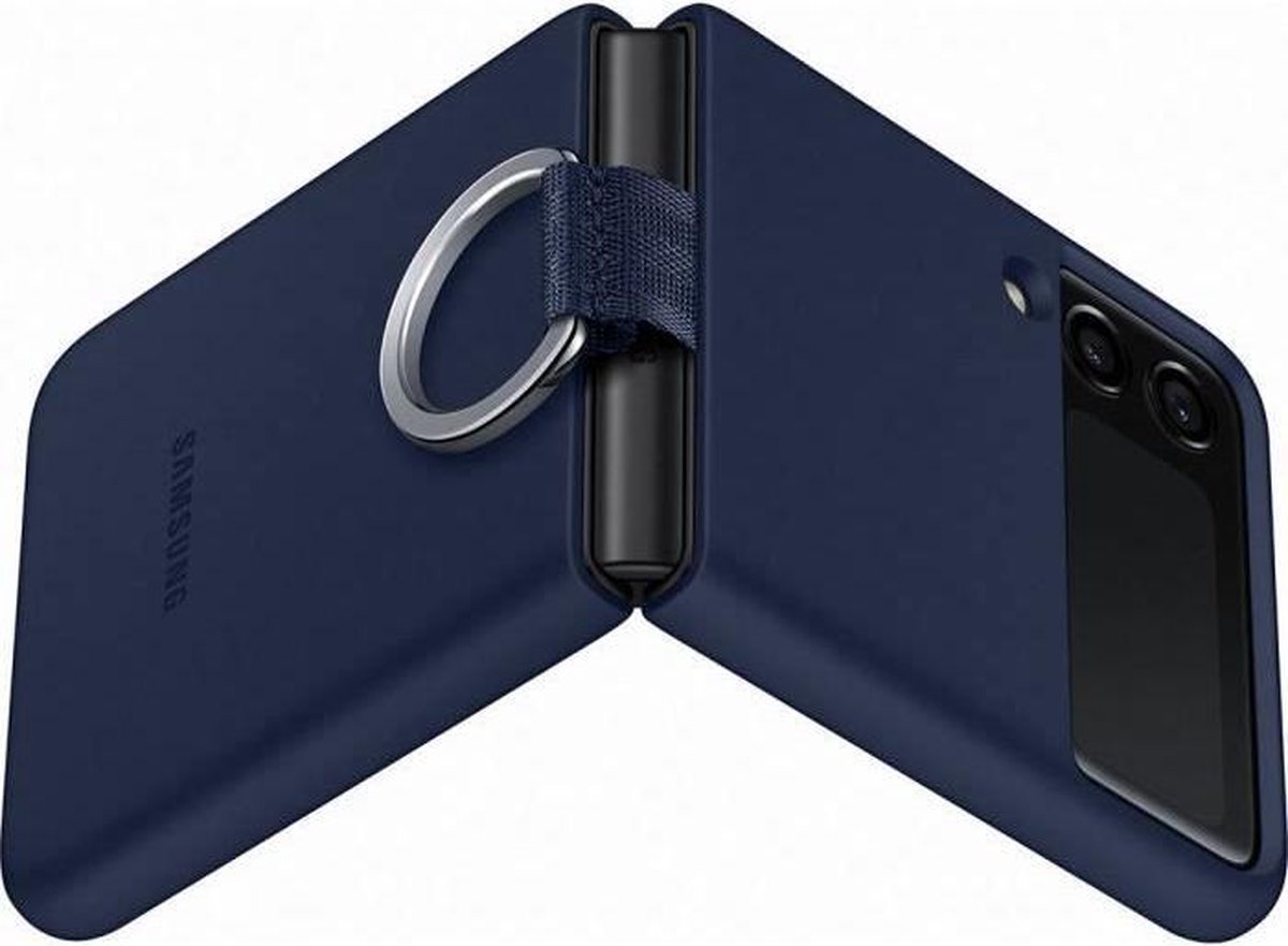 Samsung Galaxy Z Flip 3 Siliconen Back Cover Ring - Azul