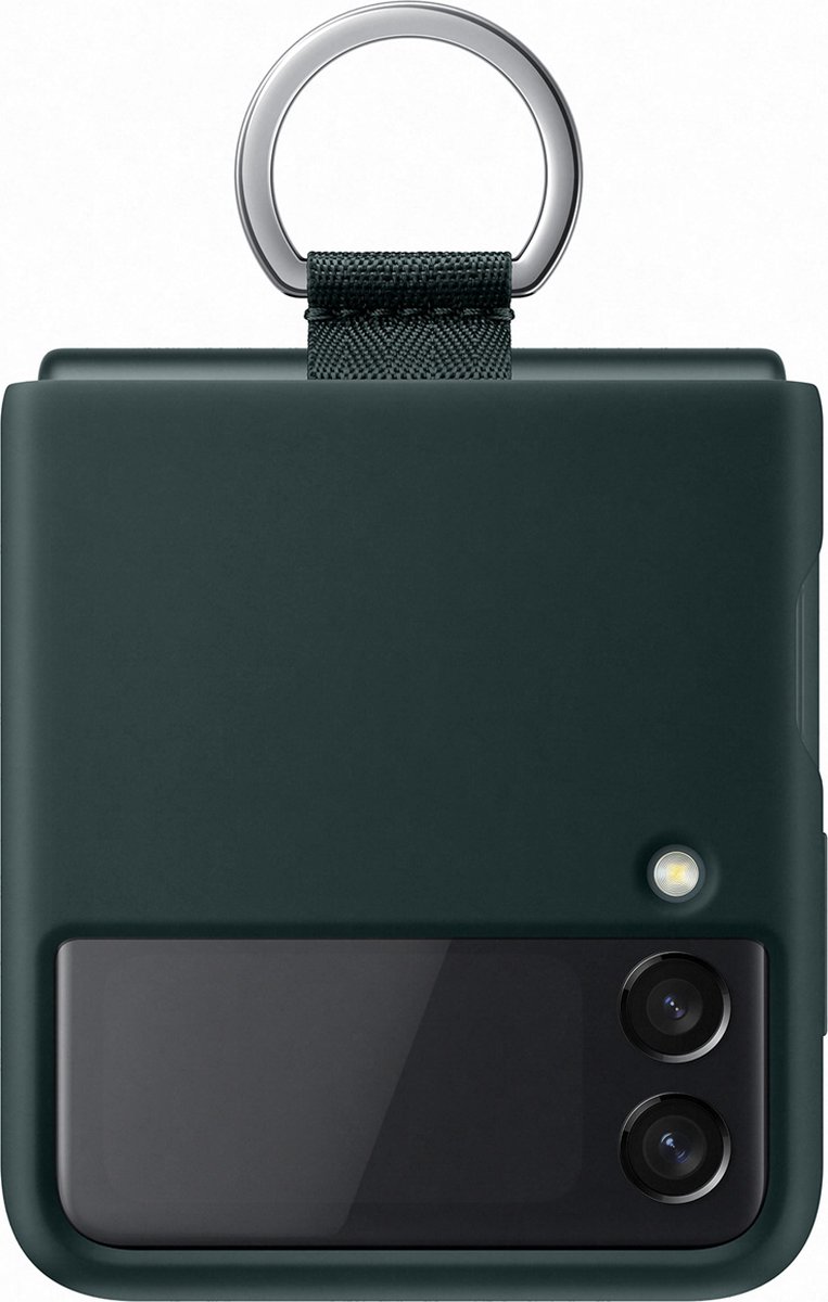 Samsung Galaxy Z Flip 3 Siliconen Back Cover Ring Donker - Verde