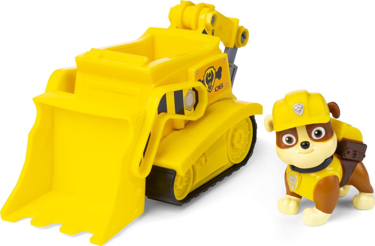 Spinmaster Nickelodeon speelgoedauto Paw Patrol Rubble 2 delig - Geel