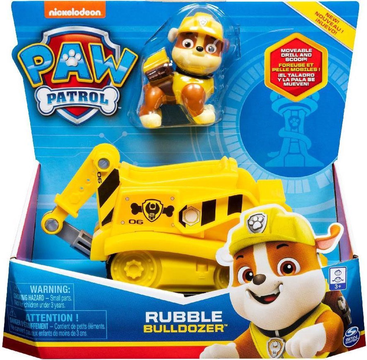 Spinmaster Nickelodeon speelgoedauto Paw Patrol Rubble 2 delig - Geel