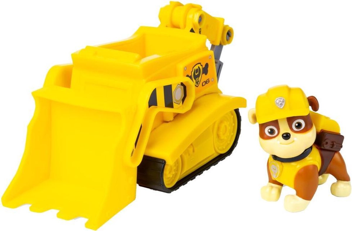 Spinmaster Nickelodeon speelgoedauto Paw Patrol Rubble 2 delig - Geel