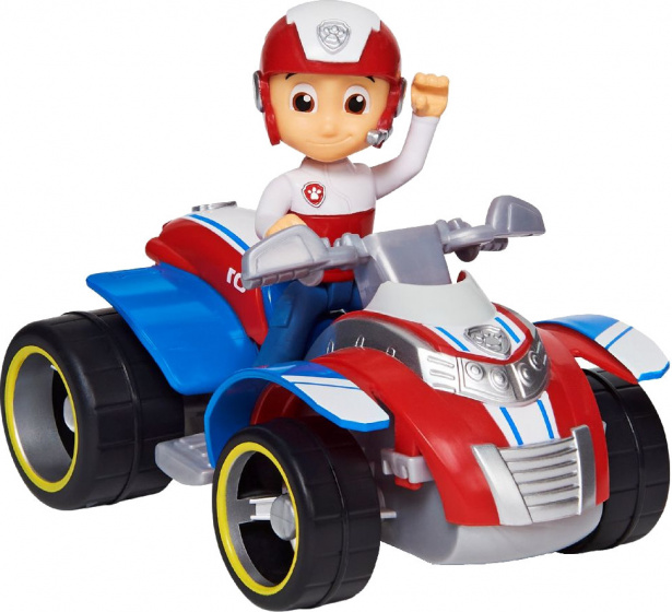 Spinmaster Nickelodeon speelgoedauto Paw Patrol Ryder rood/blauw 2 delig