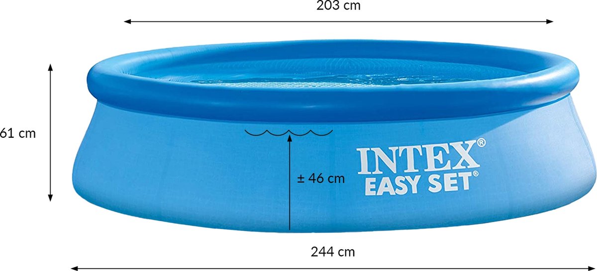 Intex opblaaszwembad Easy Set 244 x 61 cm pvc - Blauw