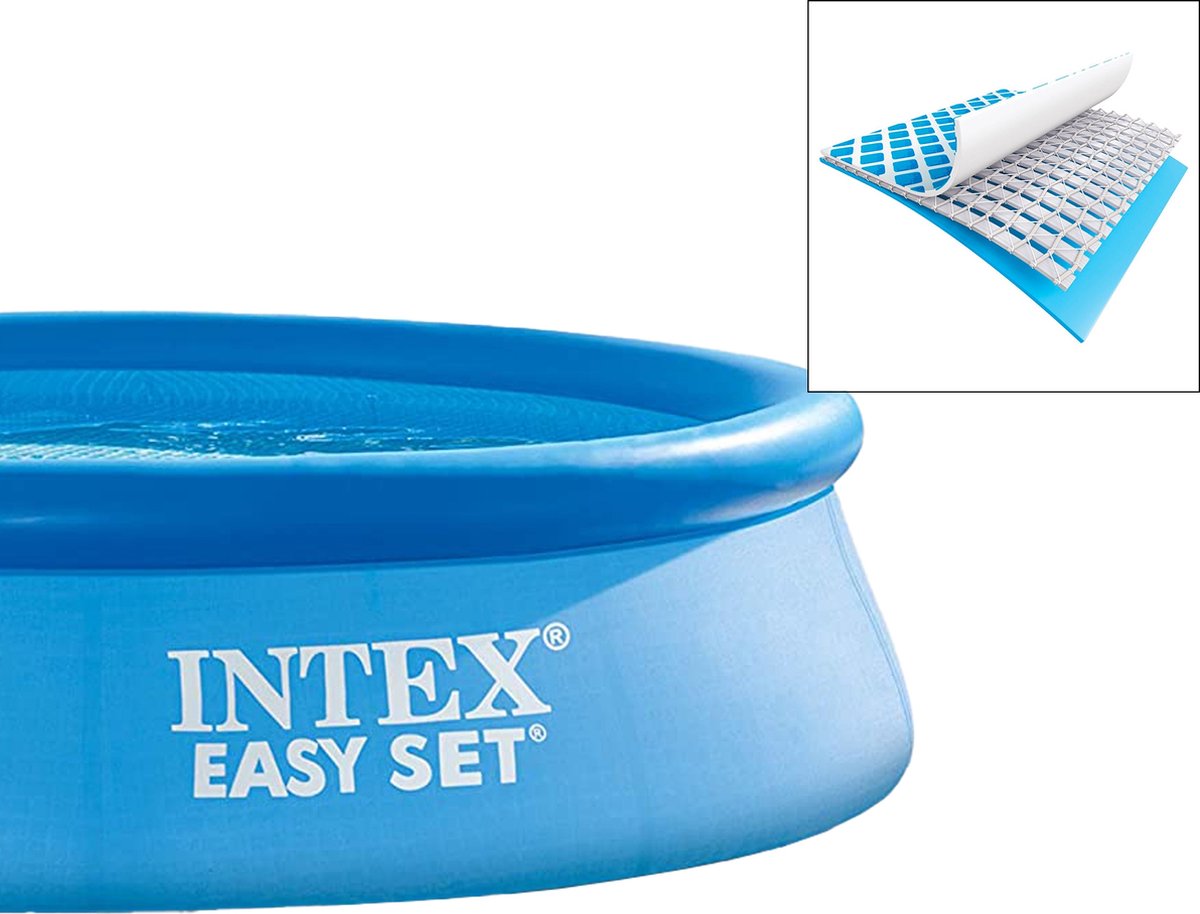 Intex opblaaszwembad Easy Set 244 x 61 cm pvc - Blauw