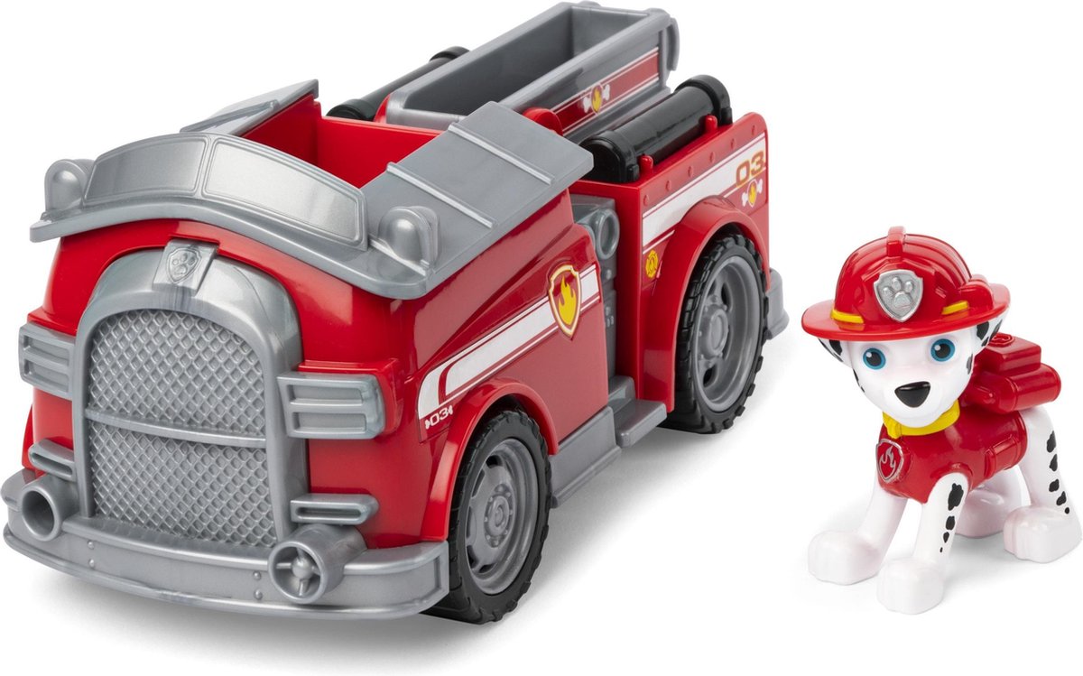 Spinmaster Nickelodeon speelgoedauto Paw Patrol Marshall 2 delig - Rood