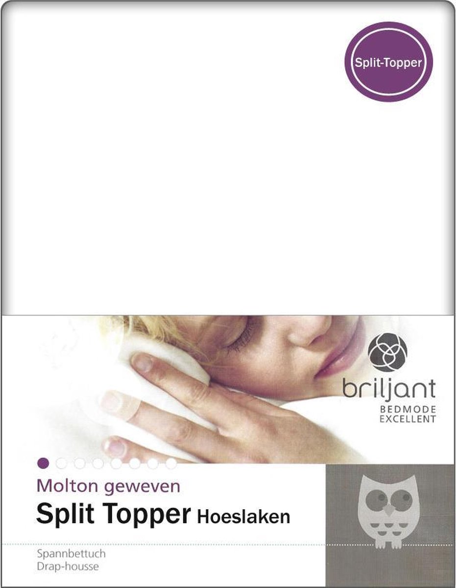 Briljant Molton Split-topper Hoeslaken -160 X 200 Cm