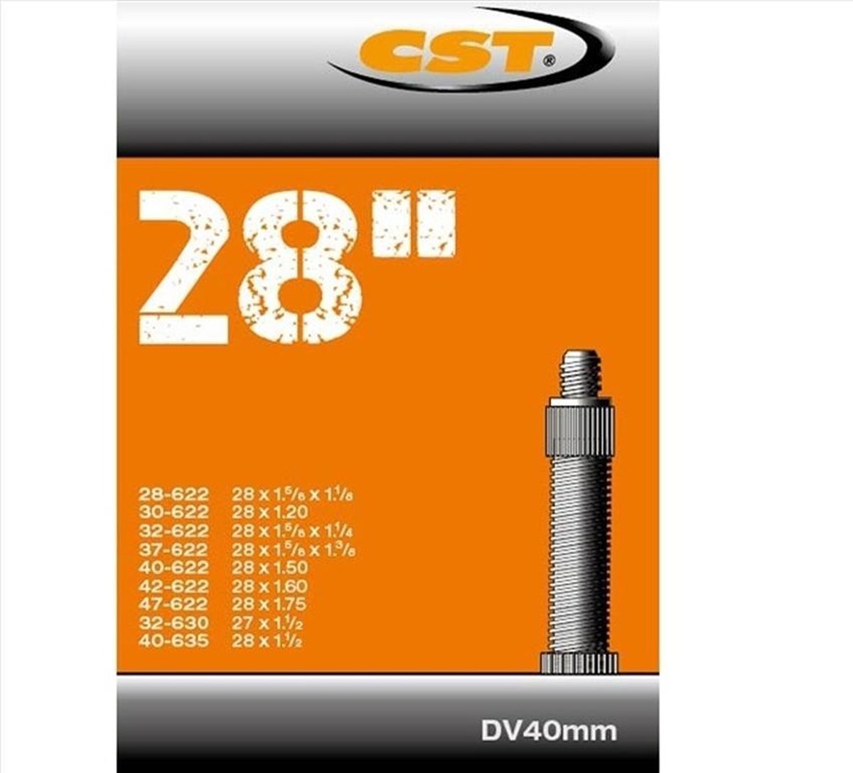 CST Binnenband 28 X 1 5/8 X 1 3/8 (28/47-622/635) Dv 40 Mm - Zwart