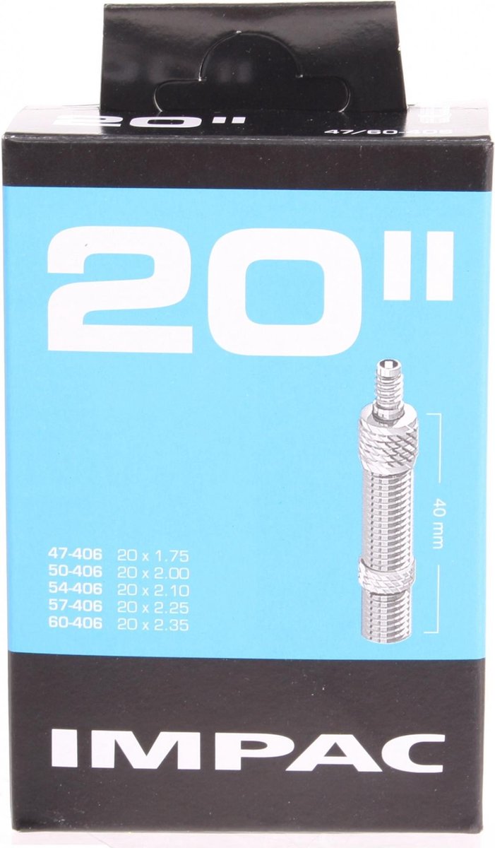 Impac Binnenband 20 X 1.75/2.35(47/60-406) Dv 40 Mm - Zwart