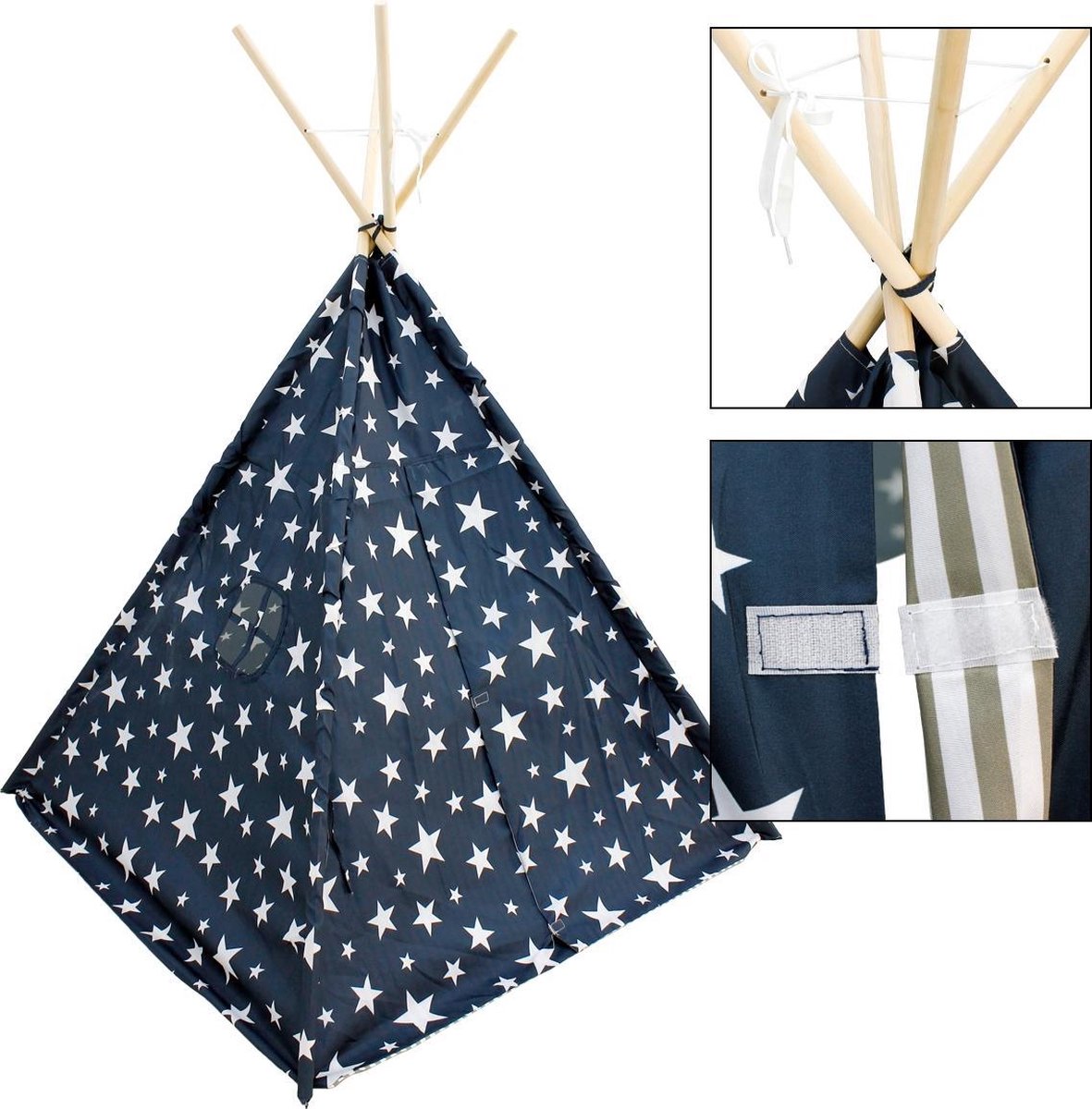 Valetti Tipitent Junior 160 X 103 Cm Polyester Donker - Blauw