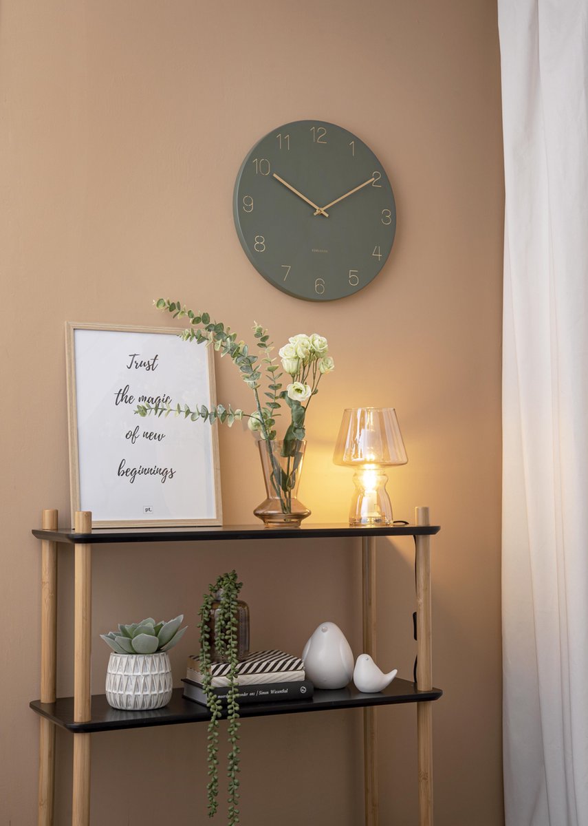 Karlsson Wandklok Charm 40 X 3,5 Cm Staal - Groen