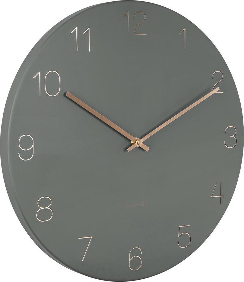Karlsson Wandklok Charm 40 X 3,5 Cm Staal - Groen