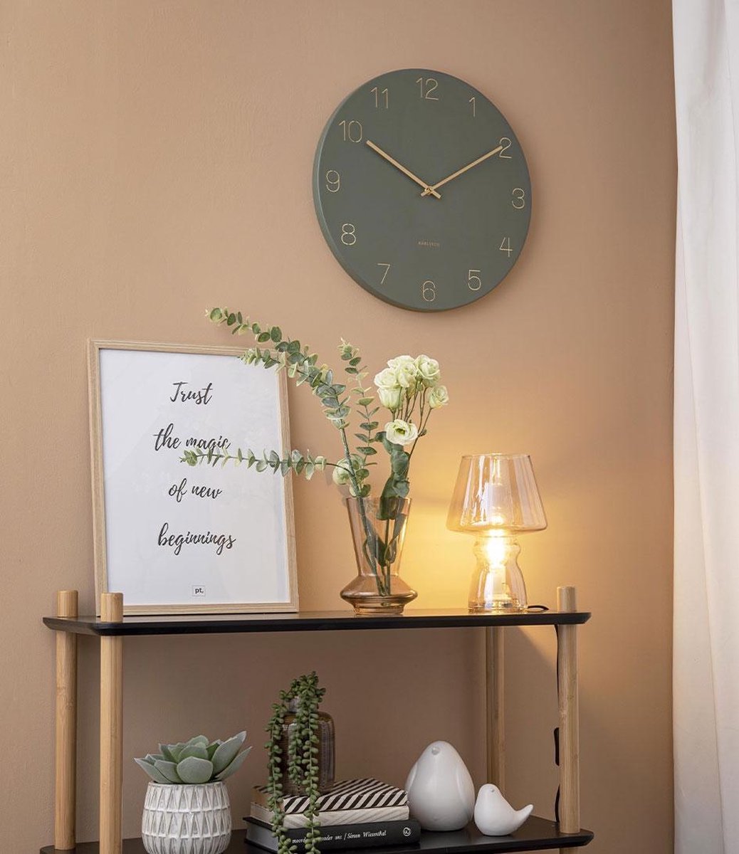 Karlsson Wandklok Charm 40 X 3,5 Cm Staal - Groen