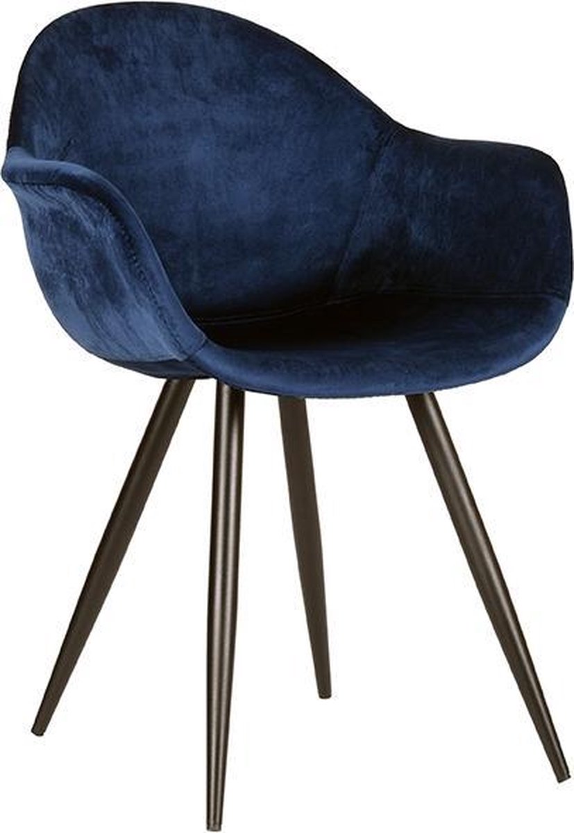 LABEL51 Eetkamerstoel Forli Fluweel - Blauw