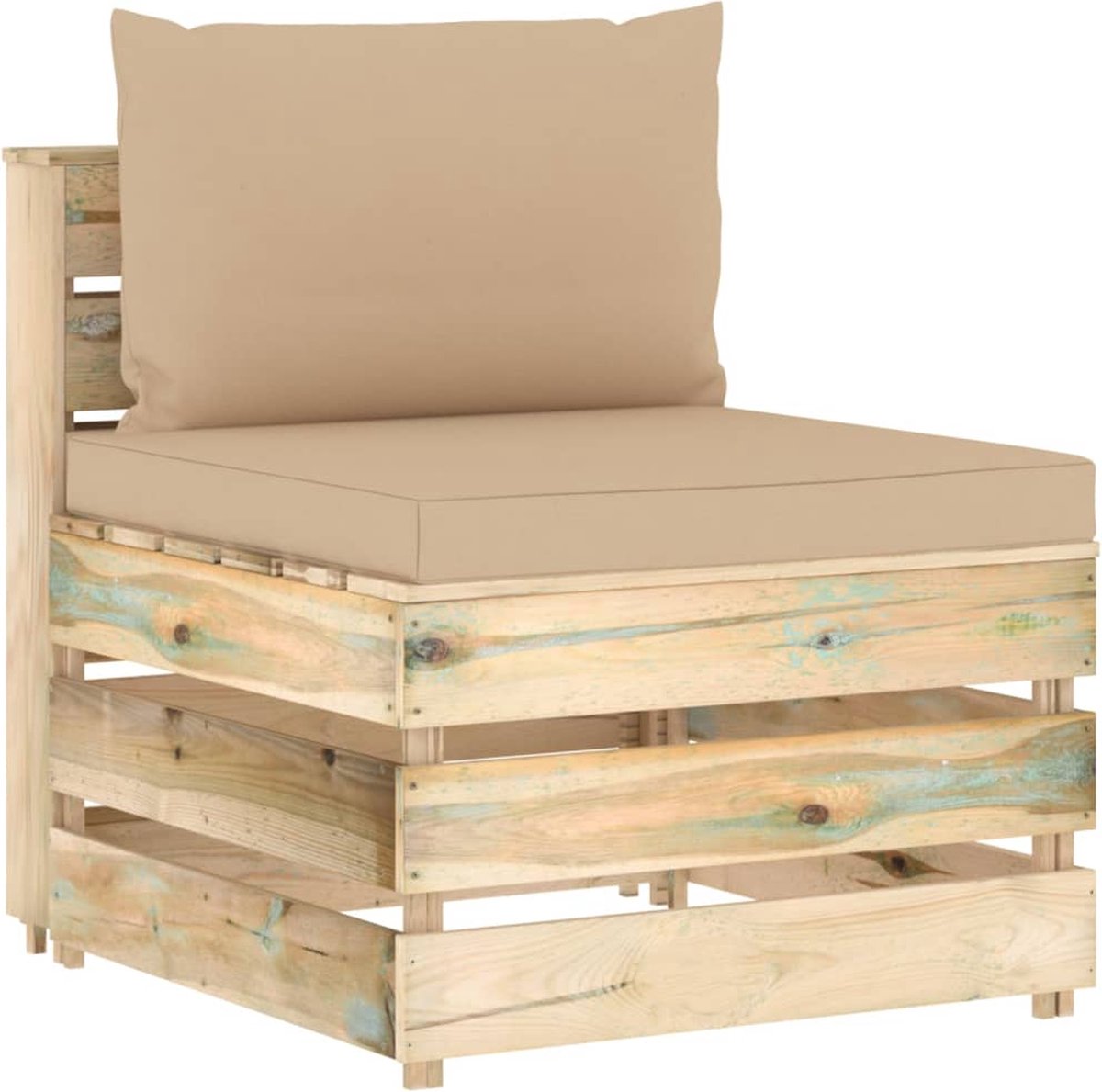 Vidaxl 6-delige Loungeset Met Kussens Geïmpregneerd Hout - Beige