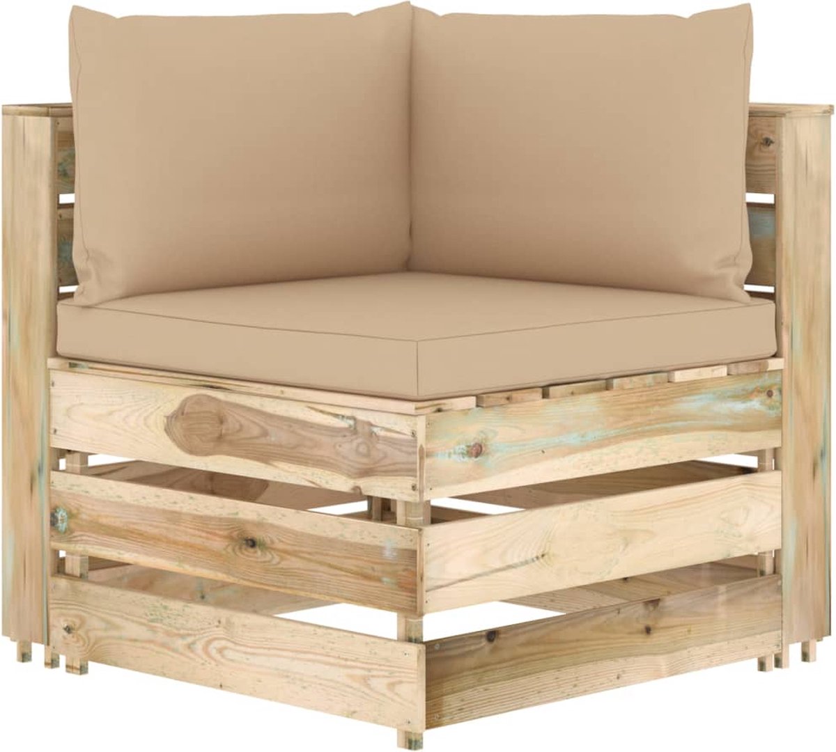 Vidaxl 6-delige Loungeset Met Kussens Geïmpregneerd Hout - Beige