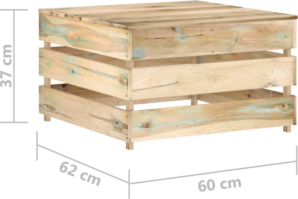 Vidaxl 6-delige Loungeset Met Kussens Geïmpregneerd Hout - Beige