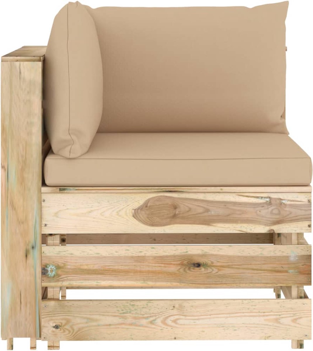 Vidaxl 6-delige Loungeset Met Kussens Geïmpregneerd Hout - Beige