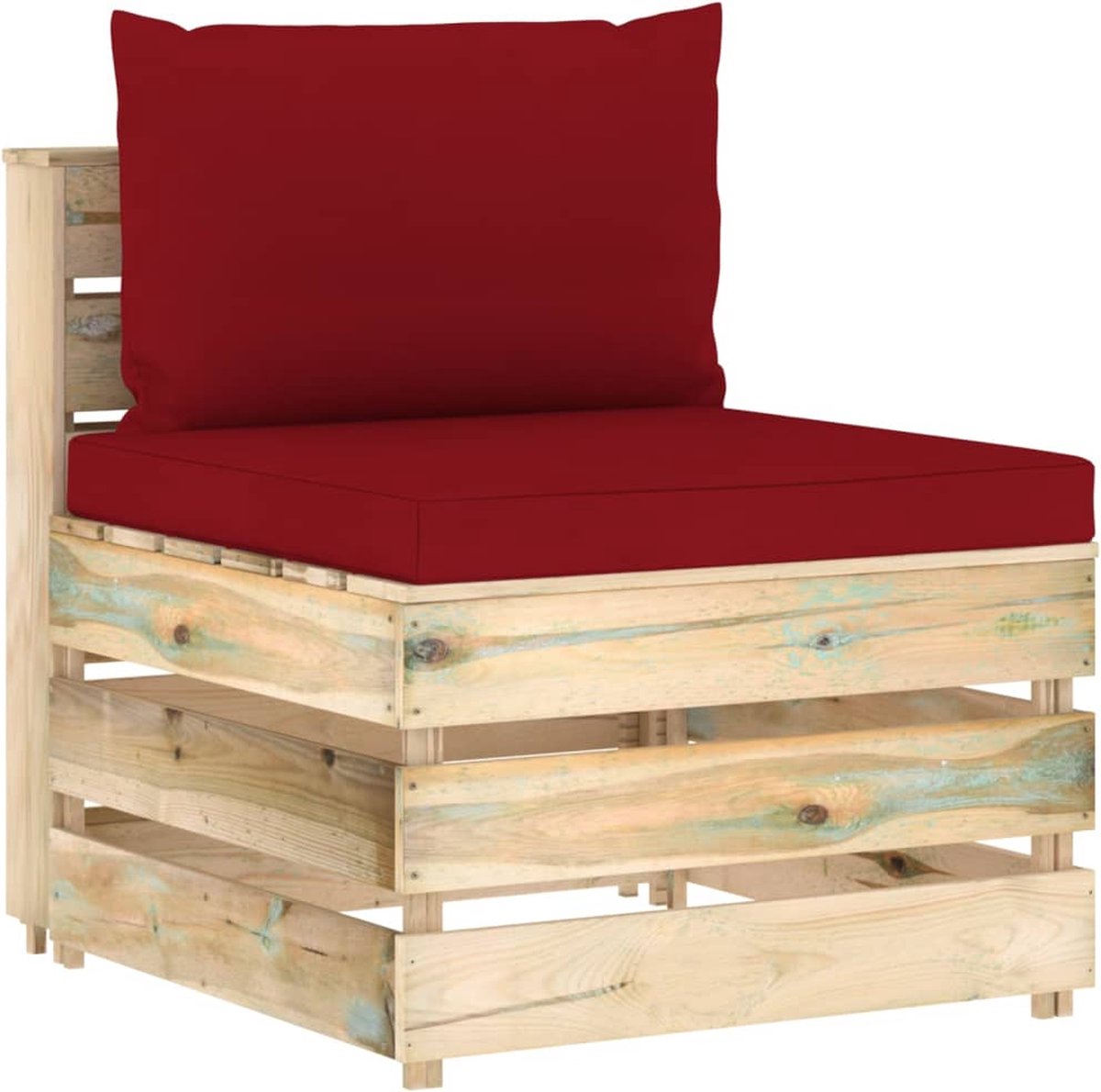 Vidaxl 6-delige Loungeset Met Kussens Geïmpregneerd Hout - Rood