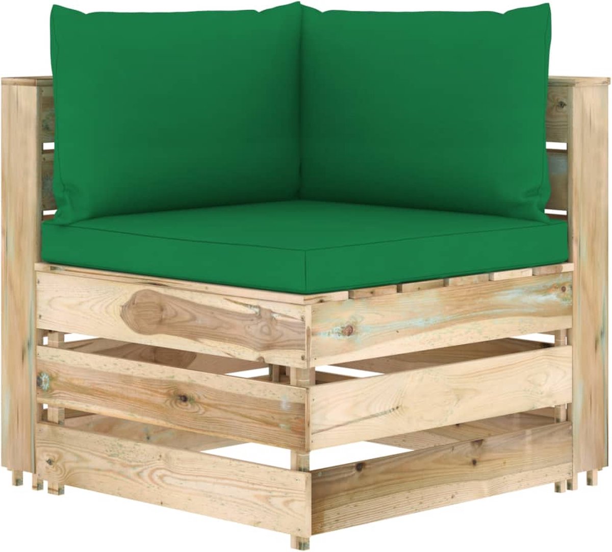 Vidaxl 9-delige Loungeset Met Kussens Geïmpregneerd Hout - Groen