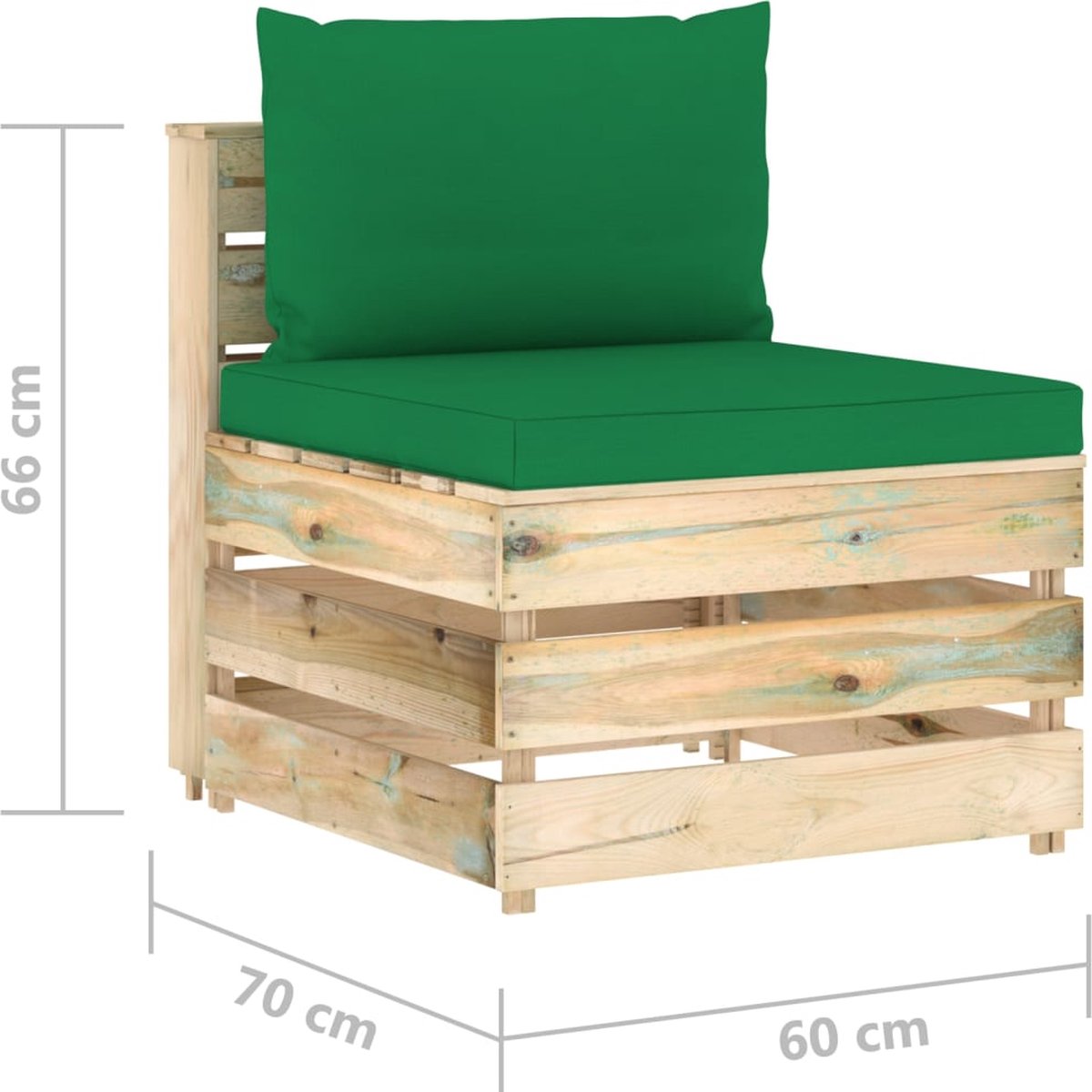 Vidaxl 9-delige Loungeset Met Kussens Geïmpregneerd Hout - Groen