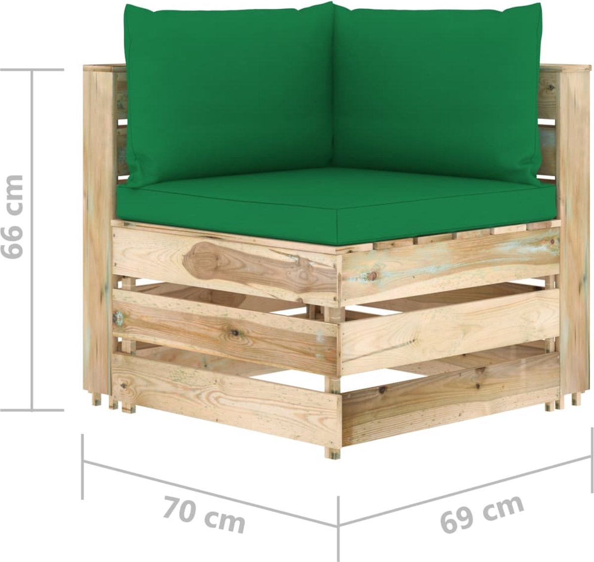 Vidaxl 9-delige Loungeset Met Kussens Geïmpregneerd Hout - Groen