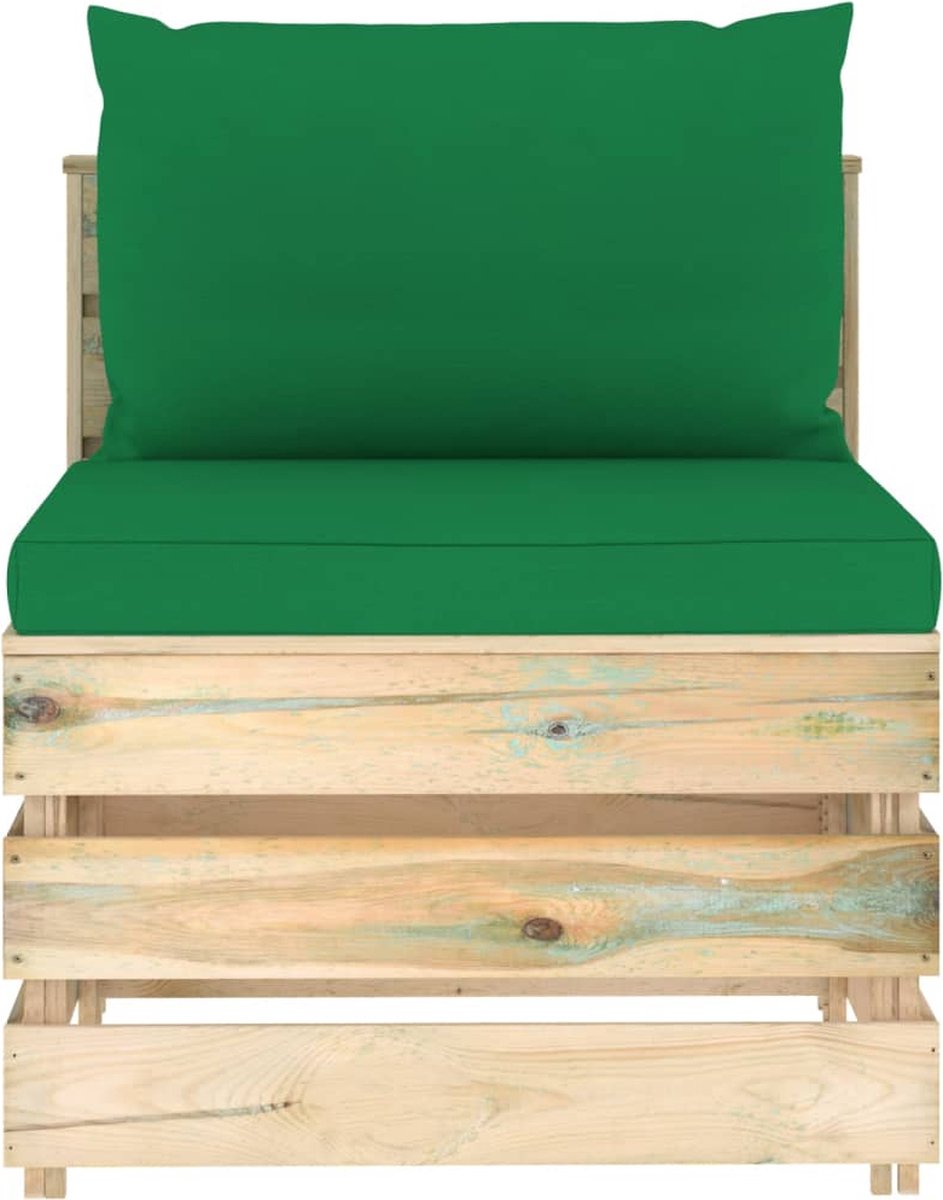 Vidaxl 9-delige Loungeset Met Kussens Geïmpregneerd Hout - Groen