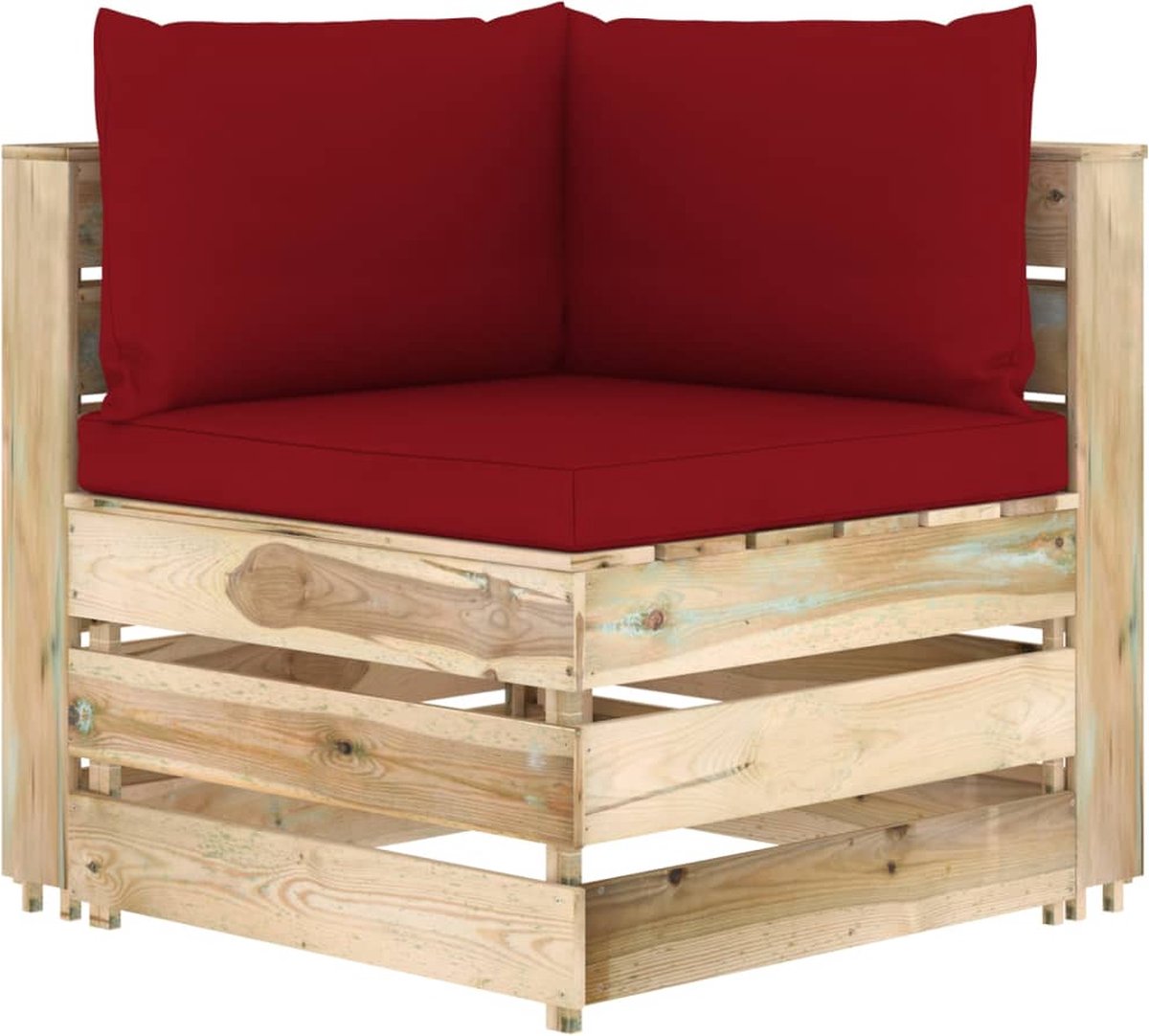 Vidaxl 9-delige Loungeset Met Kussens Geïmpregneerd Hout - Rood