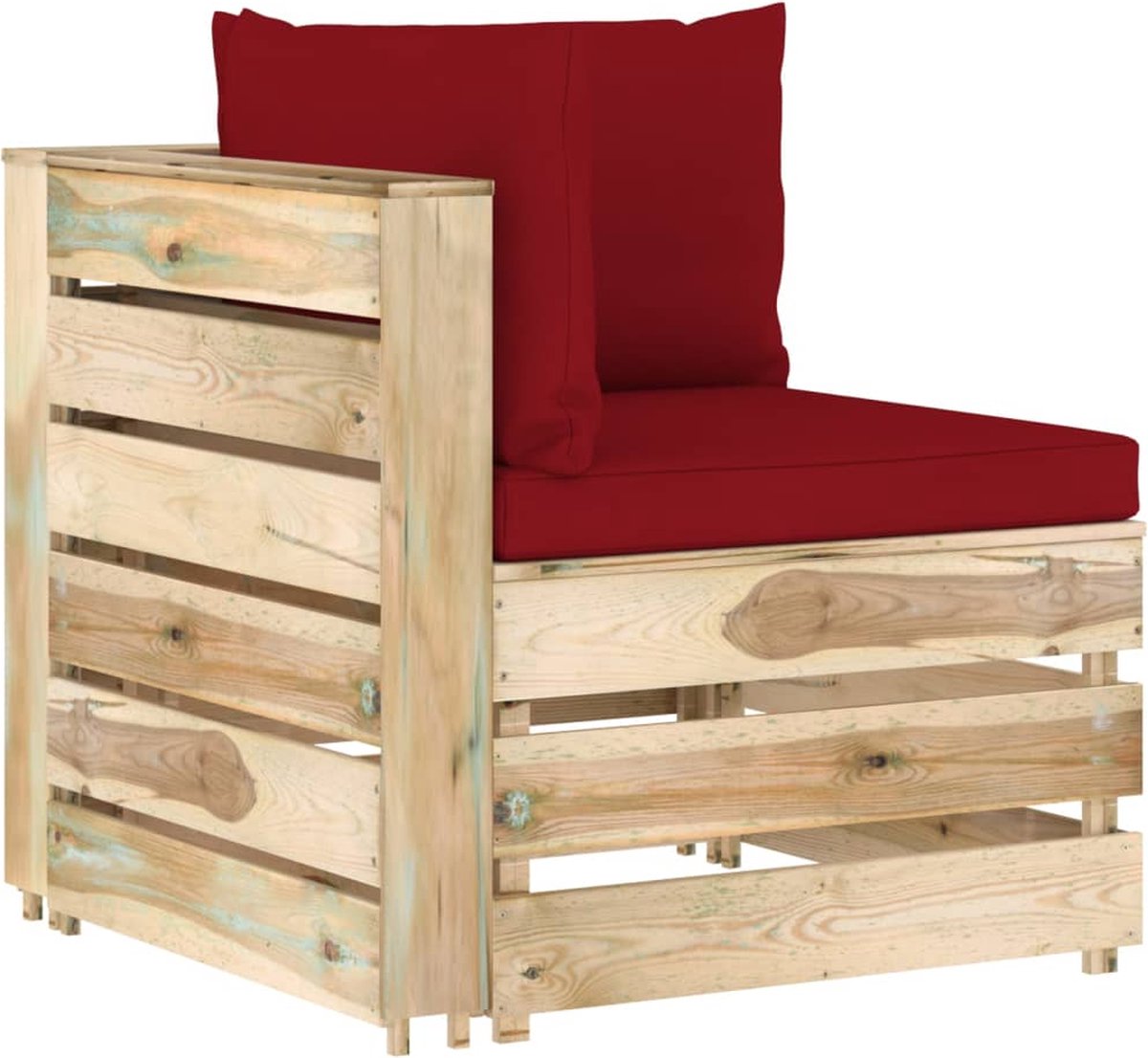 Vidaxl 9-delige Loungeset Met Kussens Geïmpregneerd Hout - Rood