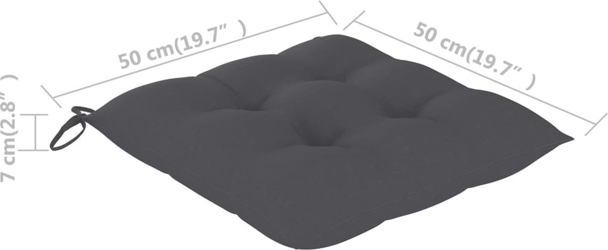 Vidaxl Schommelstoel Met Antracietkleurig Kussen Massief Teakhout - Bruin