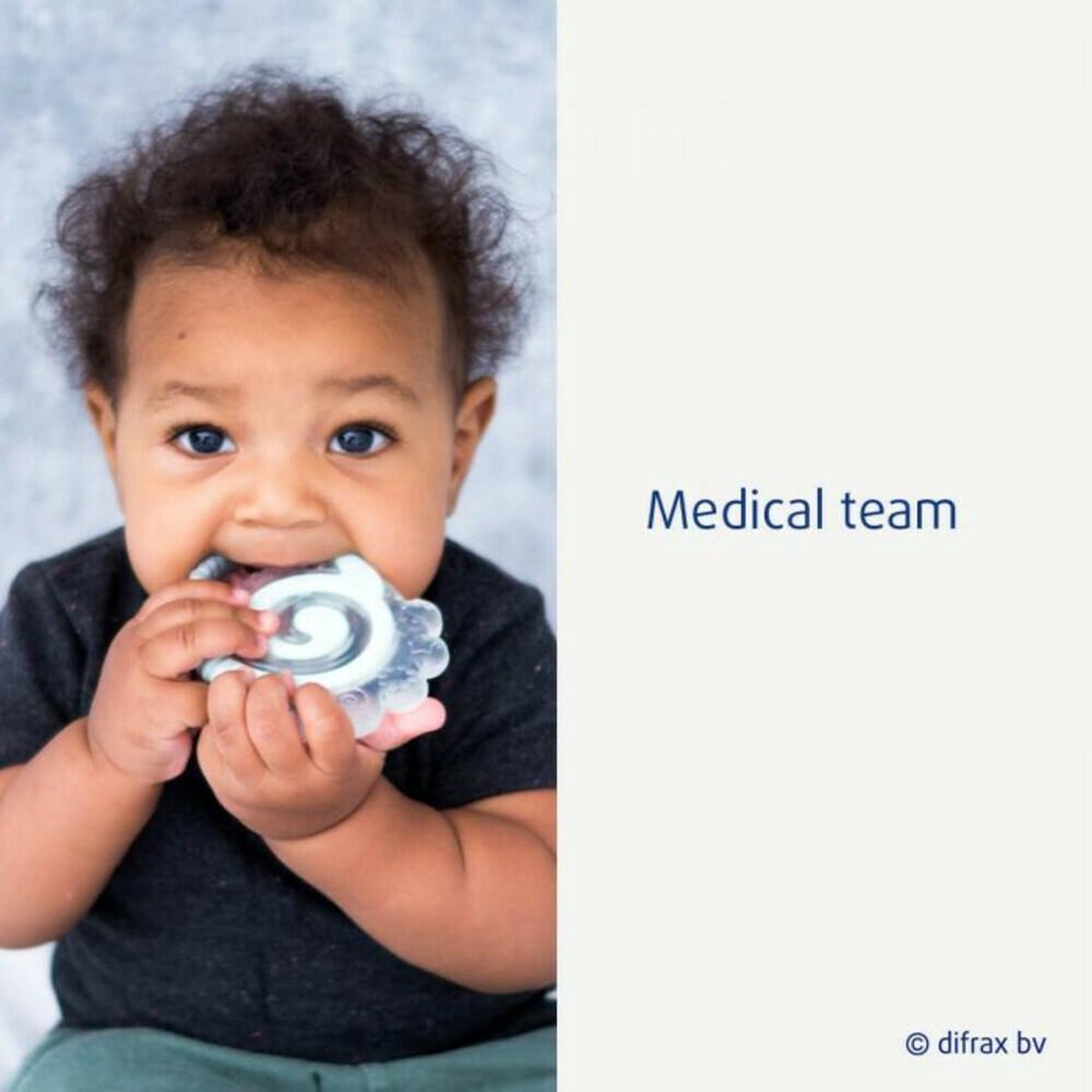 Difrax Bijtring Combi Koel Junior 3m+ Donker - Blauw