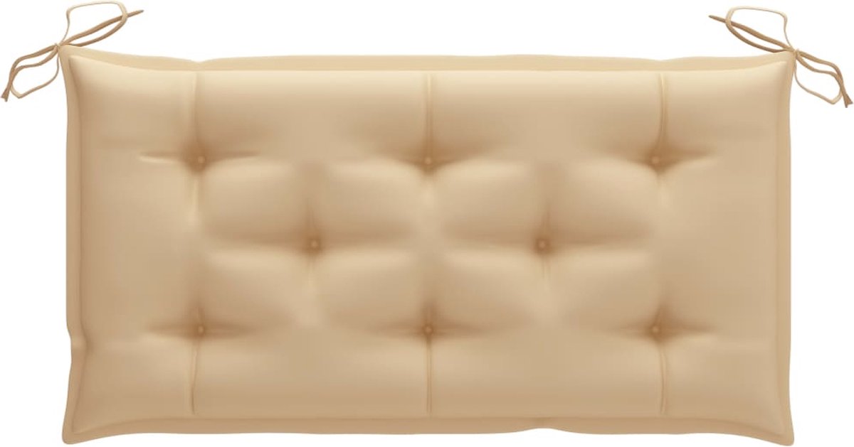 Vidaxl Schommelbank 2-zits Met Palmbladeren En Kussen 202 Cm Bamboe - Beige