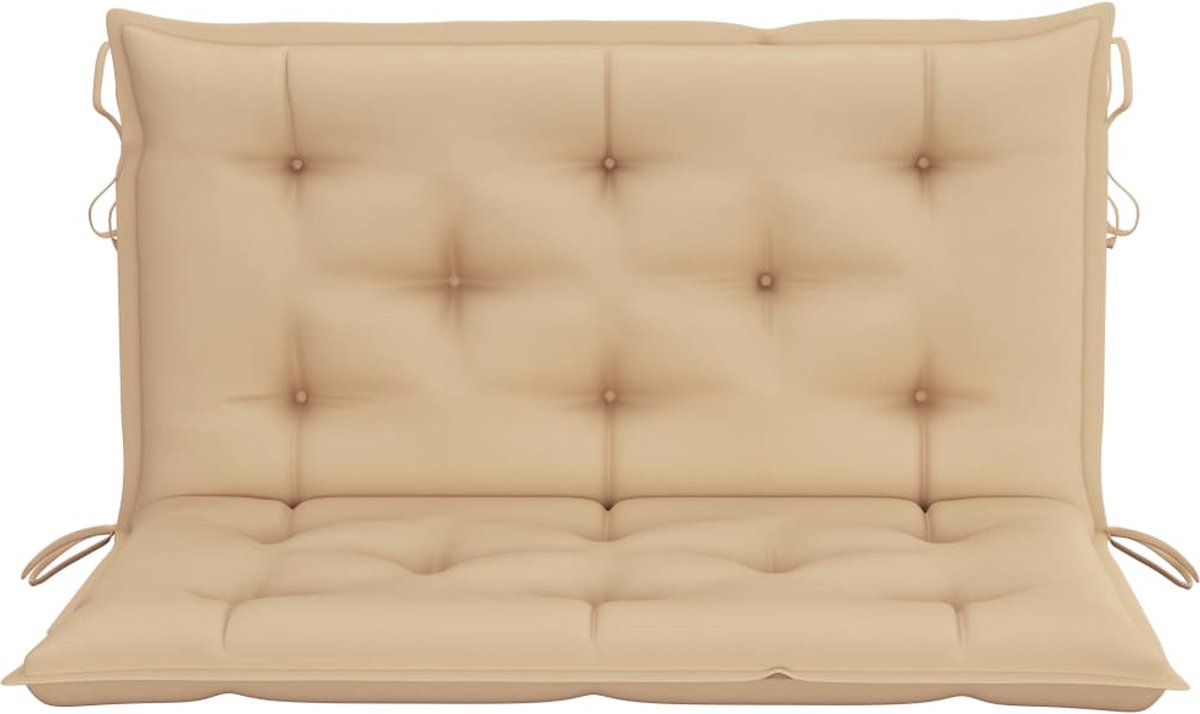 Vidaxl Schommelbank 2-zits Met Palmbladeren En Kussen 202 Cm Bamboe - Beige