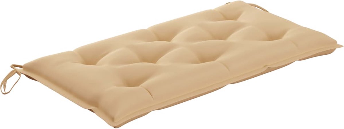 Vidaxl Schommelbank 2-zits Met Palmbladeren En Kussen 202 Cm Bamboe - Beige
