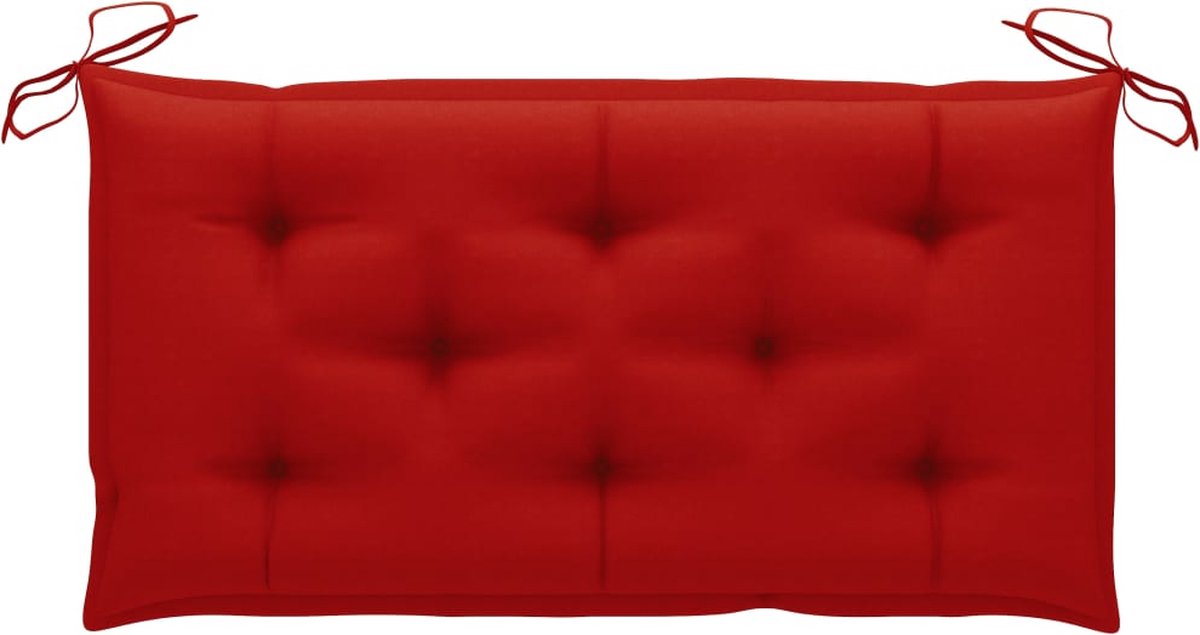 Vidaxl Schommelbank 2-zits Met Palmbladeren En Kussen 202 Cm Bamboe - Rood