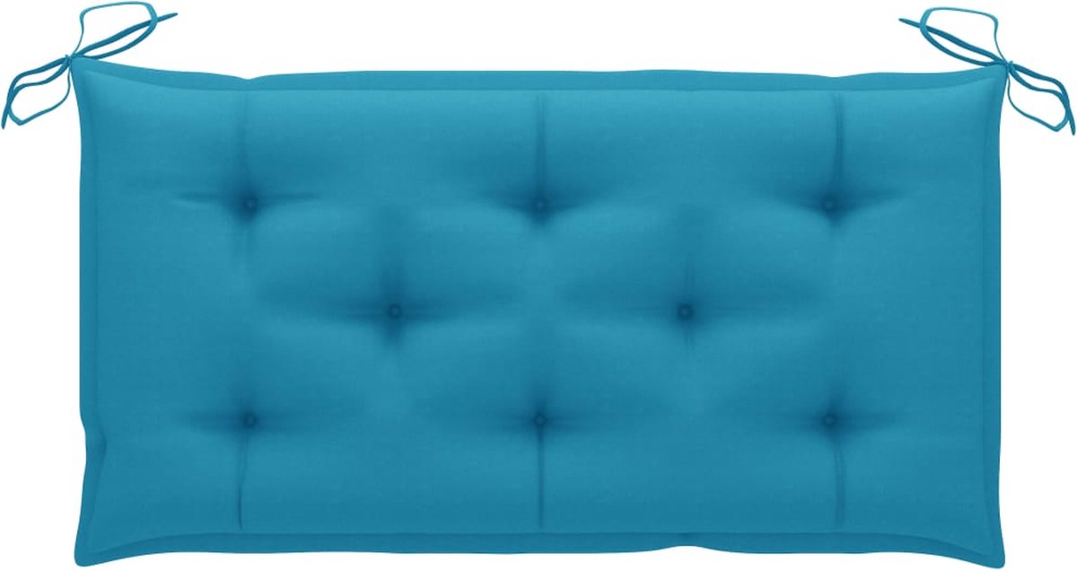 Vidaxl Schommelbank 2-zits Met Palmbladeren En Kussen 202 Cm Bamboe - Blauw