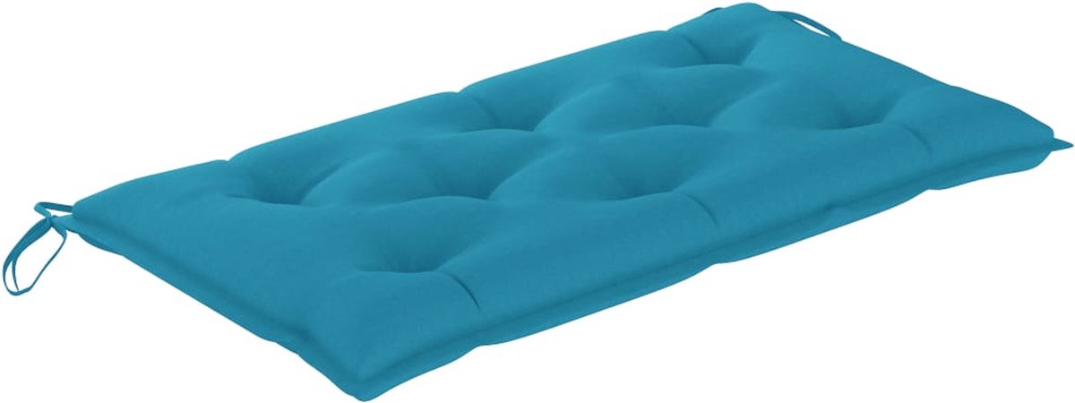 Vidaxl Schommelbank 2-zits Met Palmbladeren En Kussen 202 Cm Bamboe - Blauw