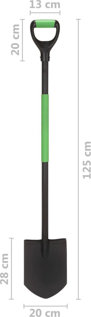 Vidaxl Puntspade D-greep Staal - Zwart
