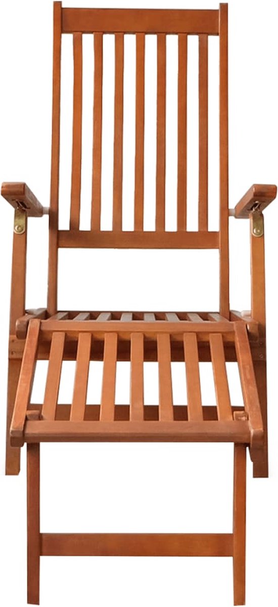 Vidaxl Terrasstoel Met Voetensteun En Kussen Massief Acaciahout - Blauw