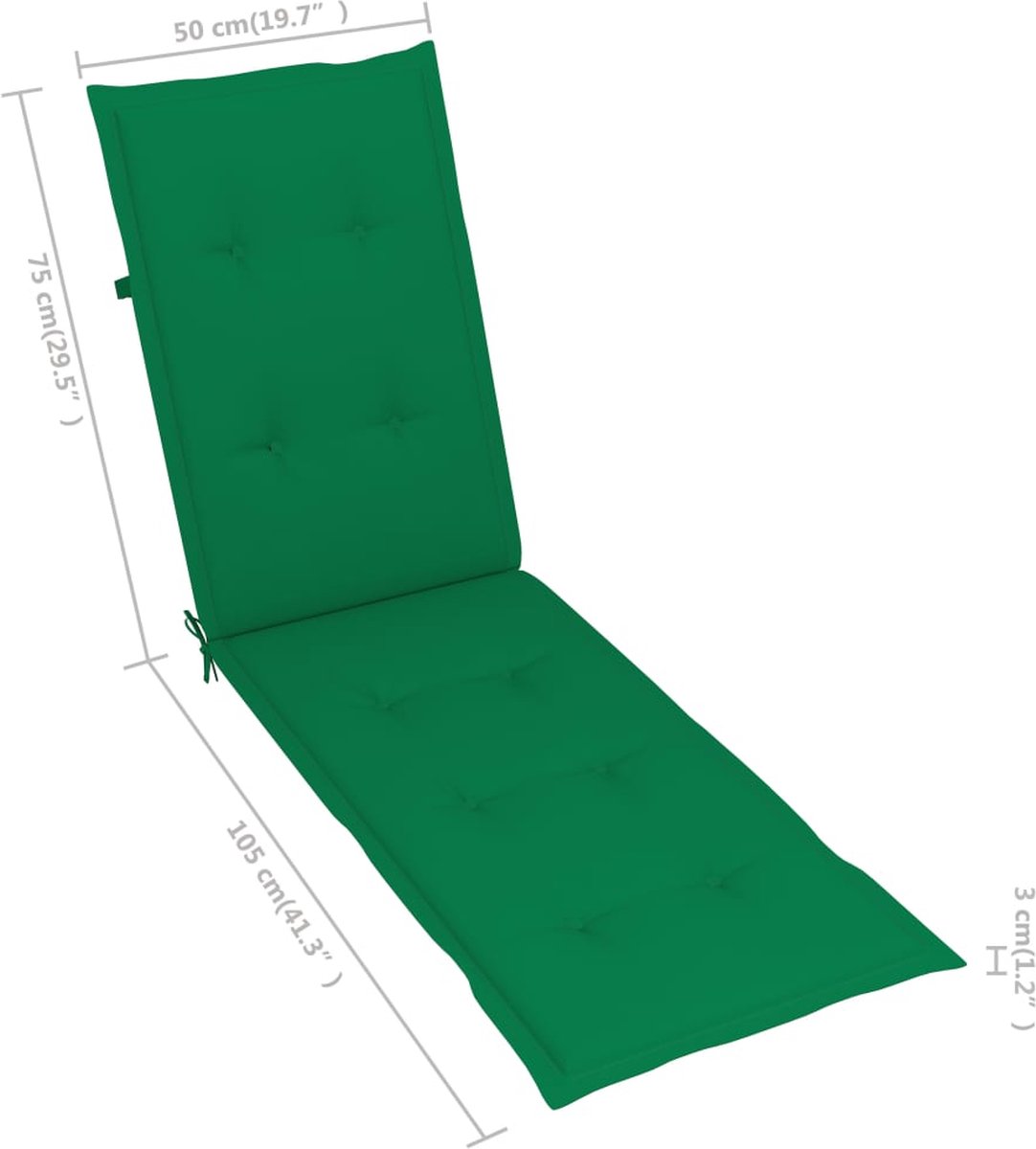 Vidaxl Terrasstoel Met Voetensteun En Kussen Massief Acaciahout - Groen