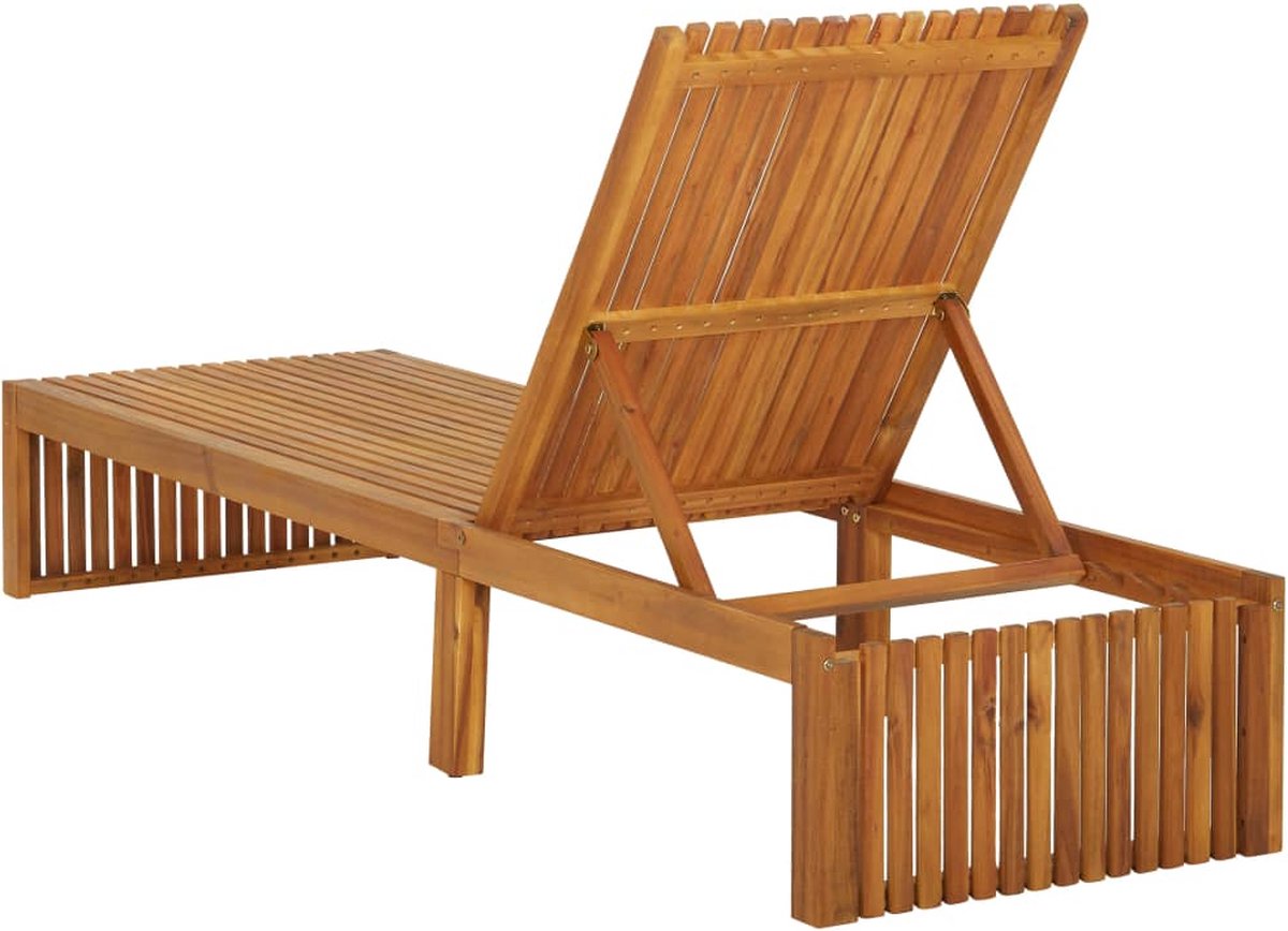 Vidaxl Ligbed Met Kussen Massief Acaciahout - Bruin