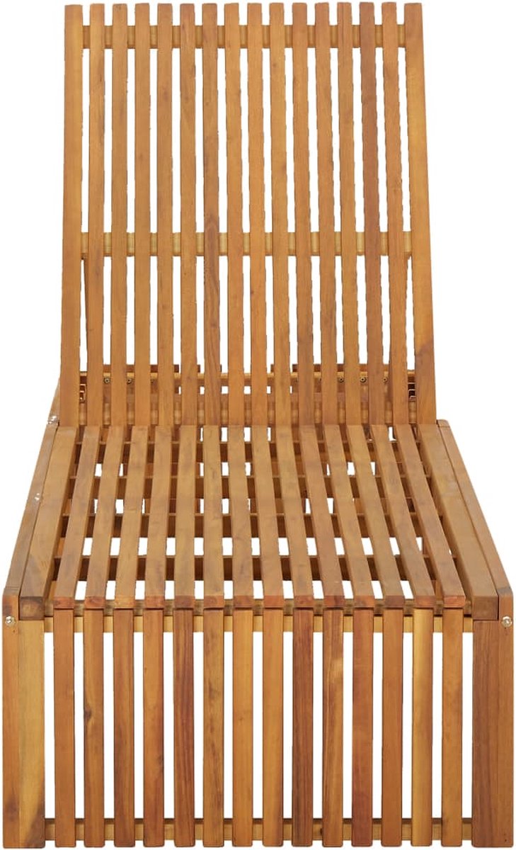 Vidaxl Ligbed Met Kussen Massief Acaciahout - Bruin