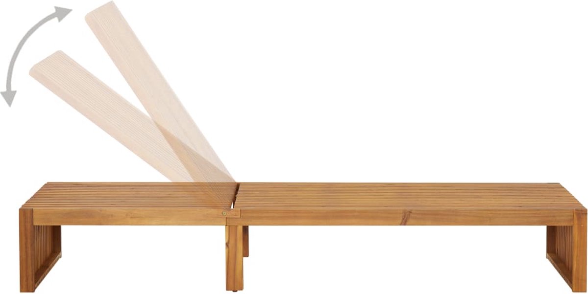 Vidaxl Ligbed Met Kussen Massief Acaciahout - Bruin