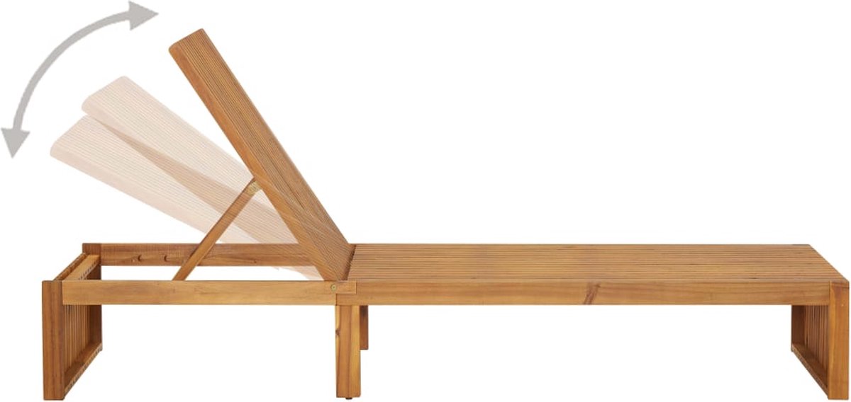 Vidaxl Ligbed Met Kussen Massief Acaciahout - Bruin