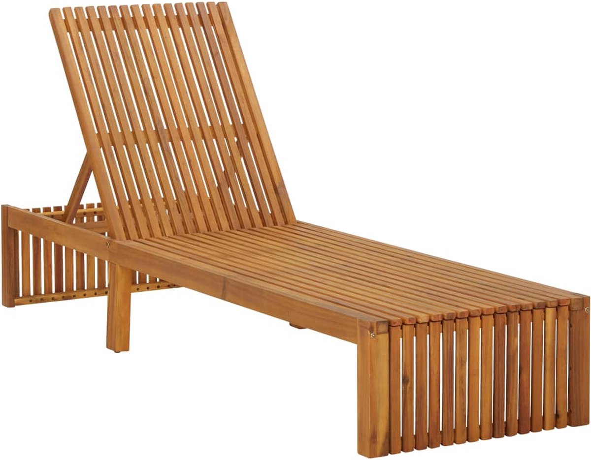 Vidaxl Ligbed Met Kussen Massief Acaciahout - Bruin