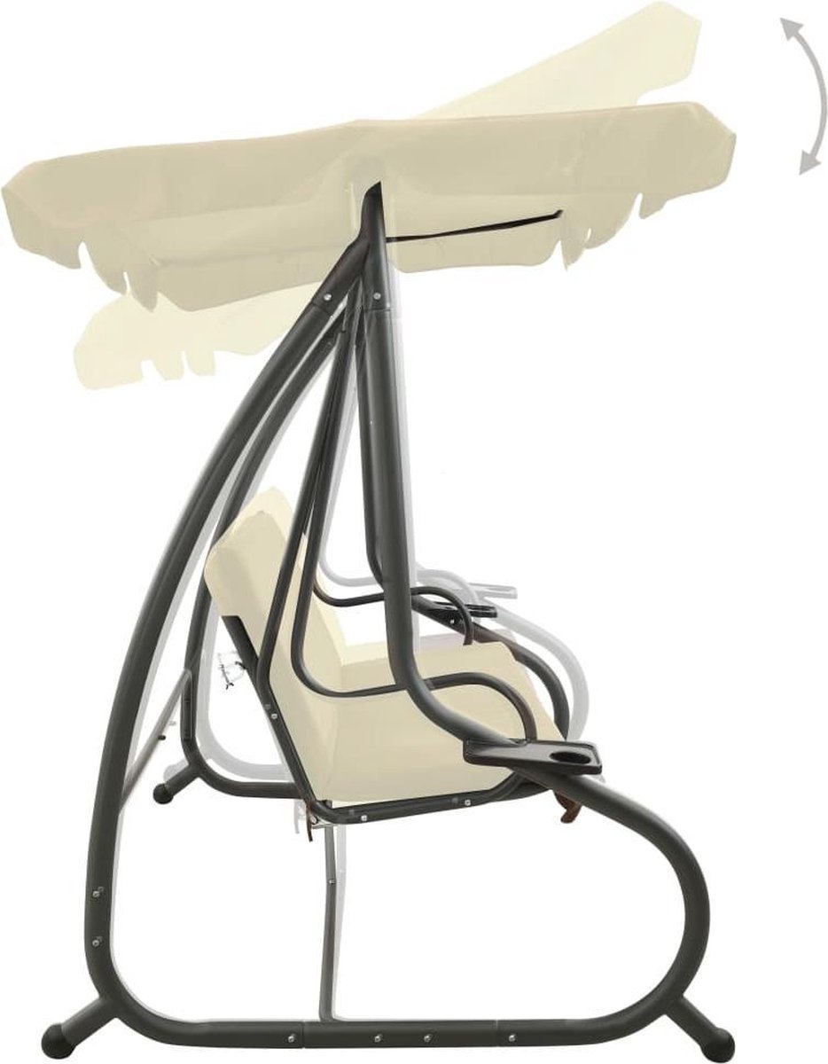 Vidaxl Schommelbank Voor Buiten Met Luifel Zand - Wit