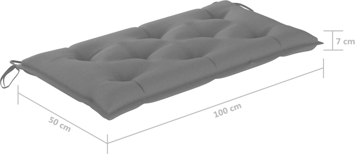 Vidaxl Schommelbank 2-zits Met Palmbladeren En Kussen 202 Cm Bamboe - Grijs