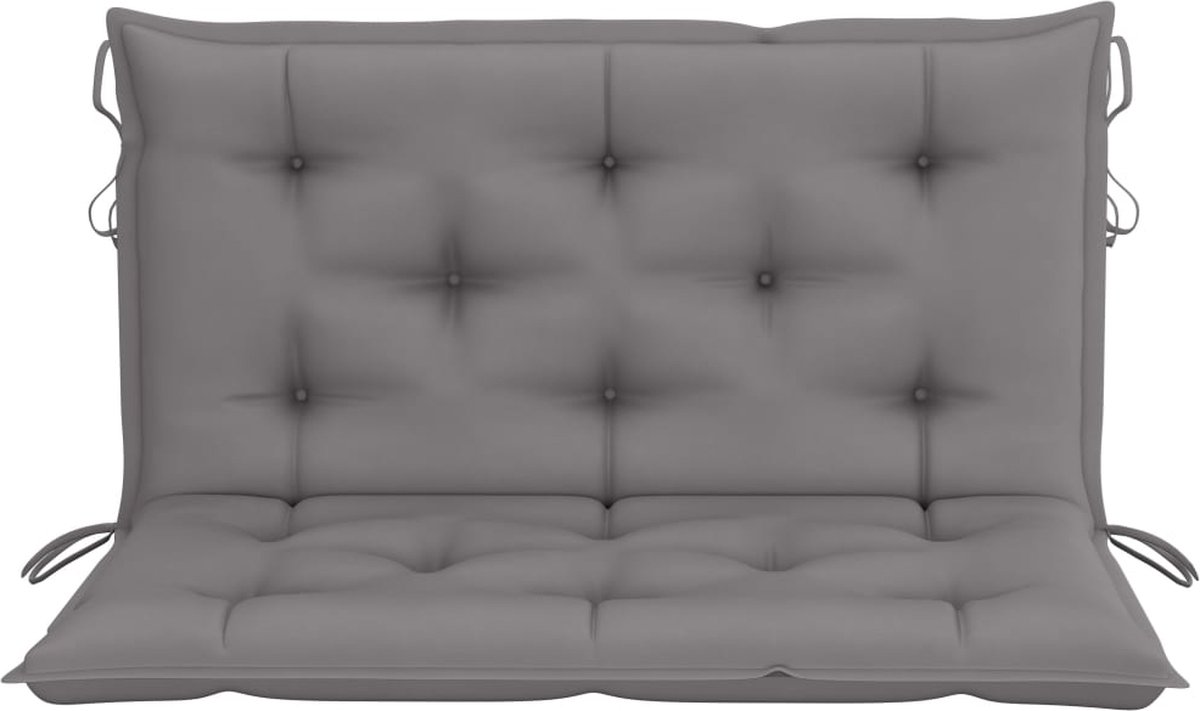 Vidaxl Schommelbank 2-zits Met Palmbladeren En Kussen 202 Cm Bamboe - Grijs