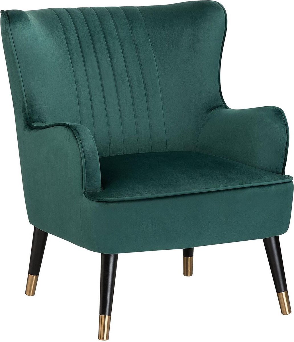 Beliani Varberg Fauteuil Fluweel 77 X 74 Cm - Groen