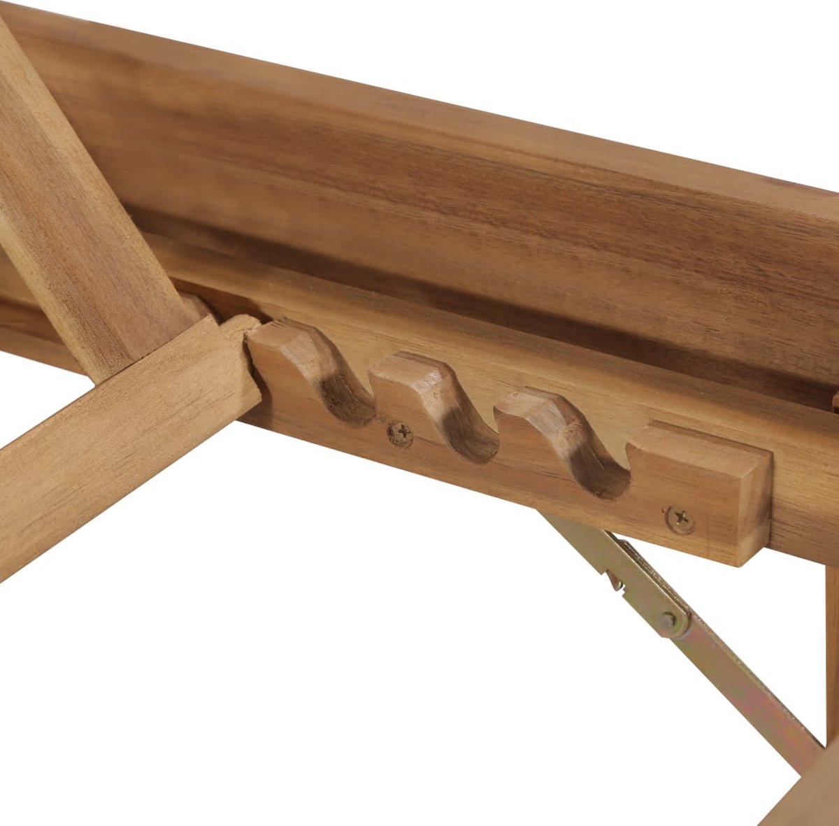 Vidaxl Ligbed Inklapbaar Met Kussen Massief Acaciahout - Bruin